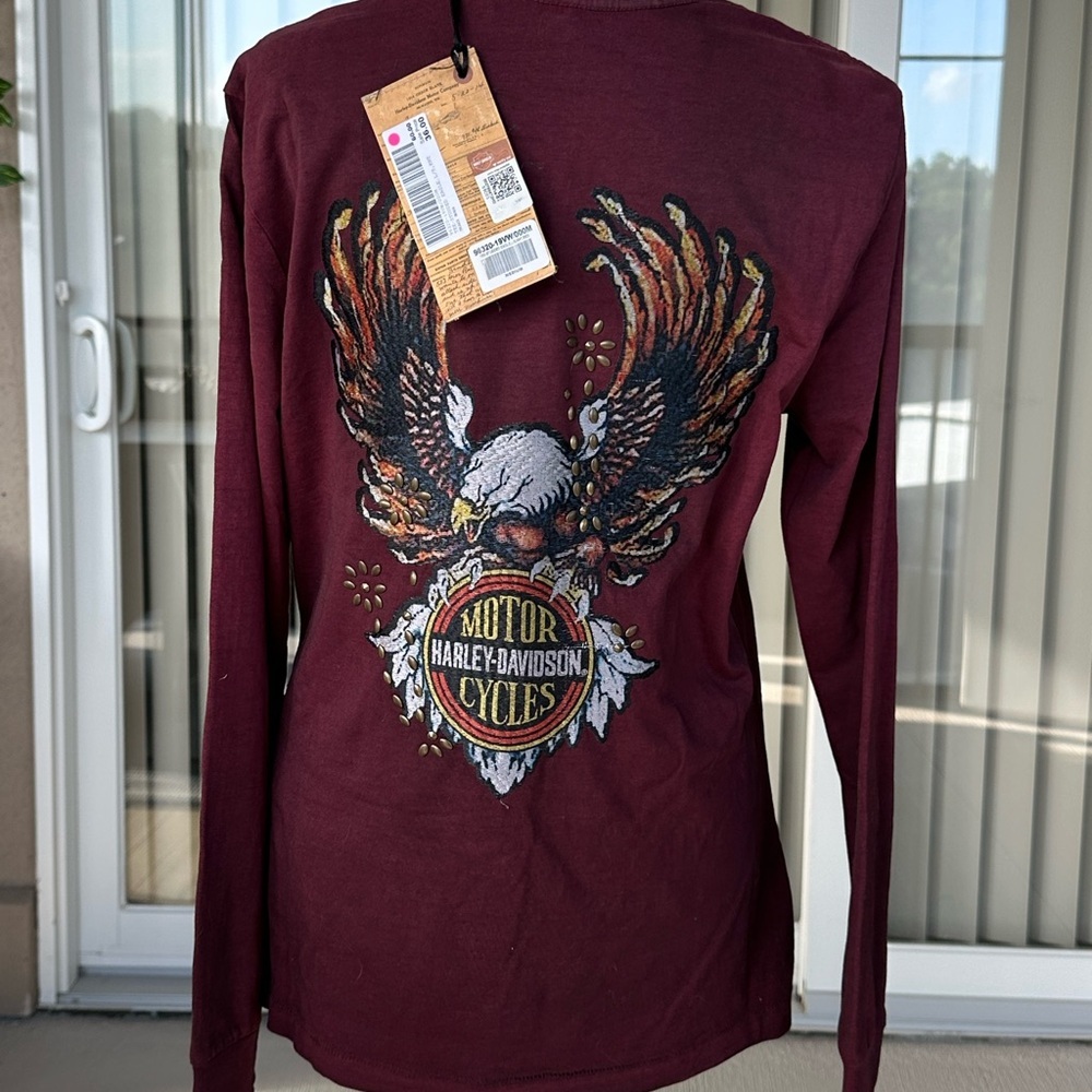 Harley-Davidson Red Long Sleeve Relaxed Tee - Picture 9 of 10